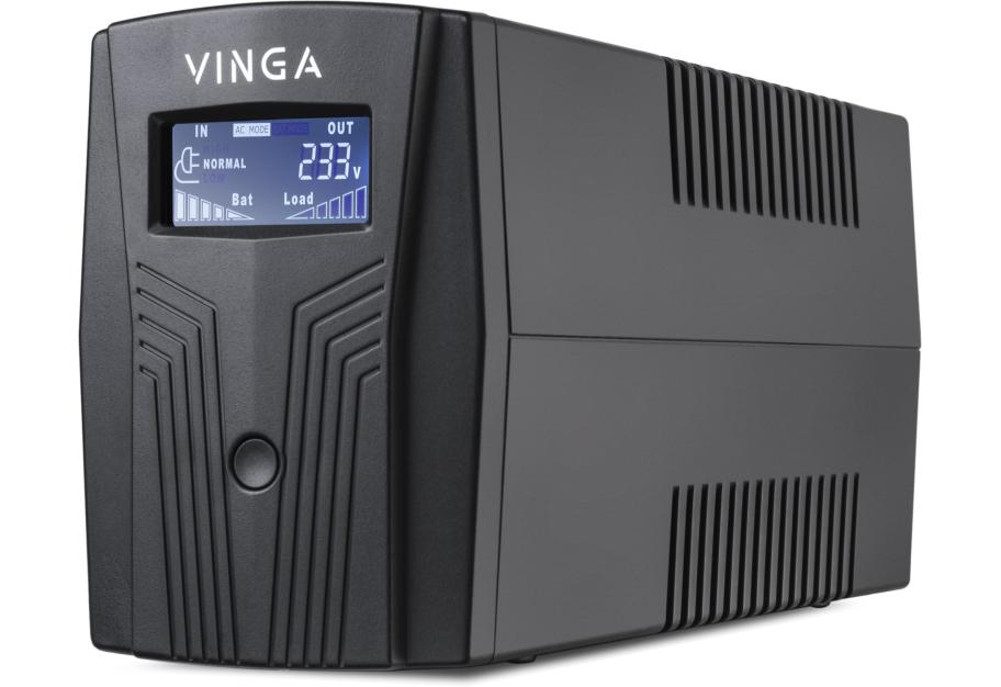 ДБЖ Vinga LCD 1500VA, 900W, AVR, 3*Schuko, plastic case (VPC-1500P)